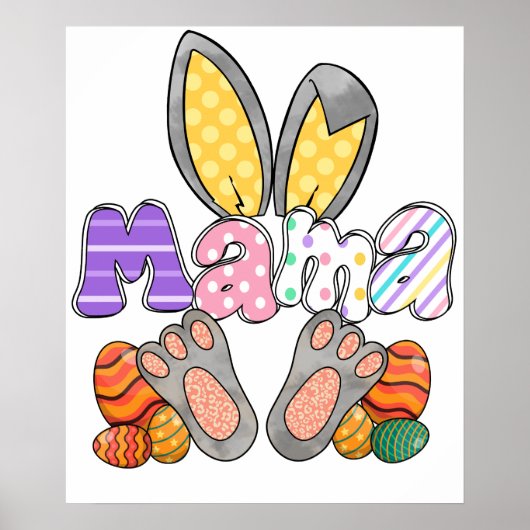 Mama-Hase (2), Retro, Vintage Poster (Vorne)