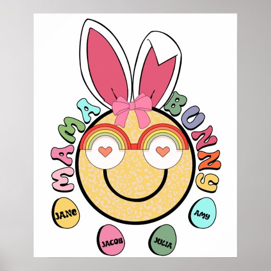 Mama-Hase (3), Retro, Vintage Poster (Vorne)