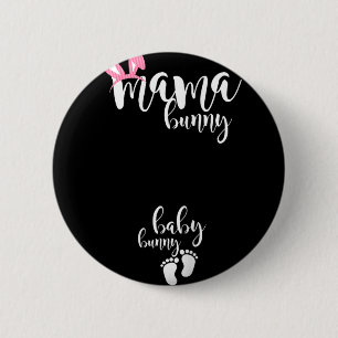 Mama Hase Baby Hase Schwangere Mutter Ostern Schwa Button