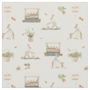 Mama Hase und Baby Ostern Kinderzimmer Farm Druck Stoff