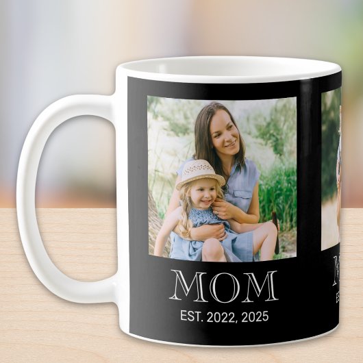 Mama hat 3 Foto Schwarz eingerichtet Kaffeetasse