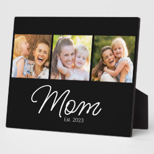 Mama hat 3 Fotos Schrift Schwarz gegründet Fotoplatte