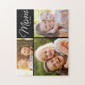 Mama hat 3 Fotos Schrift Schwarz Puzzle (Vertikal)