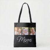 Mama hat 3 Fotos Schrift Schwarz Tasche (Vorderseite)