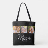Mama hat 3 Fotos Schrift Schwarz Tasche (Rückseite)