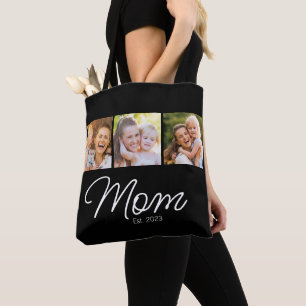 Mama hat 3 Fotos Schrift Schwarz Tasche