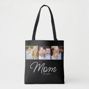 Mama hat 3 Fotos Schrift Schwarz Tasche