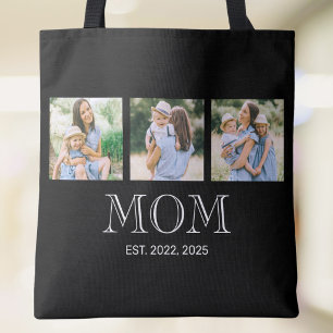 Mama hat 3 Fotos schwarz eingerichtet Tasche