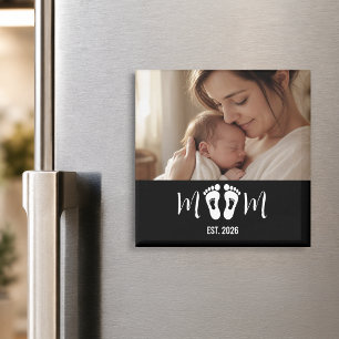 Mama hat Baby Fußabdrücke Foto Geschenk Magnet ein