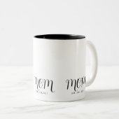 Mama hat Black Script neu Mama-Geschenk eingericht Zweifarbige Tasse (VorderseiteRechts)
