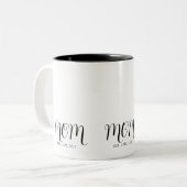 Mama hat Black Script neu Mama-Geschenk eingericht Zweifarbige Tasse (Vorderseite Links)