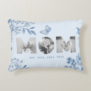 Mama hat Blue Toile Botanical 3 Foto-Geschenk eing Dekokissen