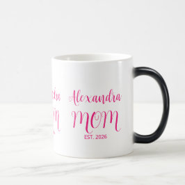Mama hat den rosa Schriftzug etabliert Zweifarbige Verwandlungstasse