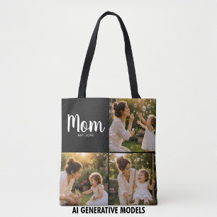 Mama hat drei Fotomemory-Kollagen erstellt Tasche