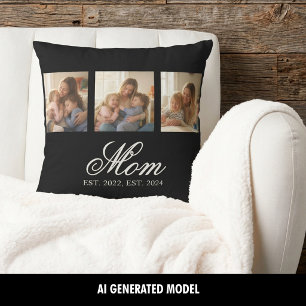 Mama hat ein elegantes Drei-Foto-Andenken erstellt Kissen