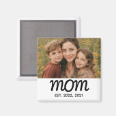 Mama hat ein Fotogeschenk Magnet eingerichtet (Vorderseite/Rückseite)