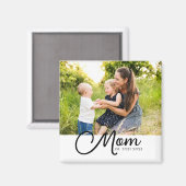 Mama hat ein Fotogeschenkmagnet eingerichtet Magnet (Vorderseite/Rückseite)