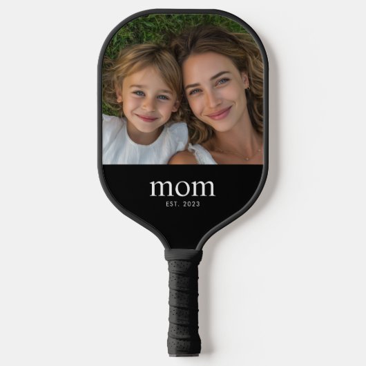 Mama hat ein modernes Foto eingerichtet Pickleball Schläger (Vorderseite)