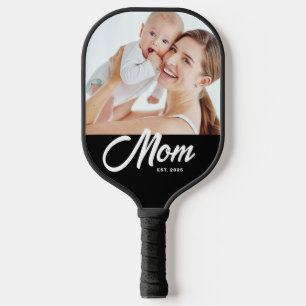 Mama hat ein unterhaltsames Skript-Foto erstellt Pickleball Schläger