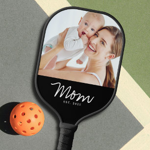 Mama hat ein unterhaltsames Skript-Foto erstellt Pickleball Schläger