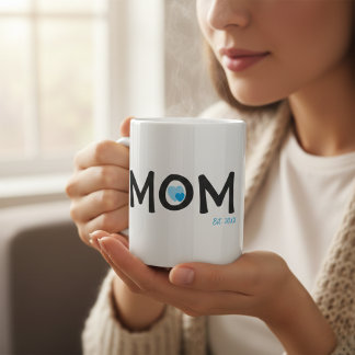 Mama hat einen blauen Herz-Mug mit Nest eingericht Kaffeetasse