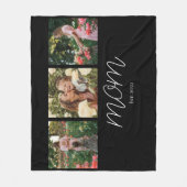 Mama hat Elegant Script Black 3 Foto erstellt Fleecedecke (Vorderseite)