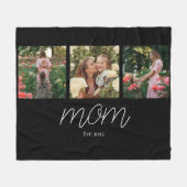 Mama hat Elegant Script Black 3 Foto erstellt Fleecedecke (Vorderseite (Horizontal))