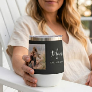 Mama hat elegantes Foto-Script Schwarz gegründet