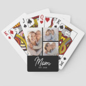 Mama hat elegantes Schrift-Script Schwarz 3 Foto Spielkarten (Rückseite)