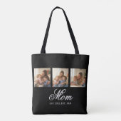 Mama hat elegantes schwarzes Skript 3 Foto eingeri Tasche (Rückseite)