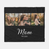 Mama hat elegantes Skript Schwarz 3 Foto Fleecedecke (Vorderseite (Horizontal))