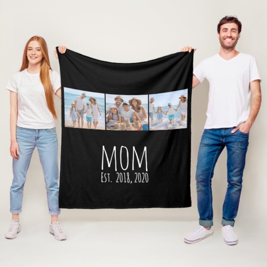 Mama hat elegantes Skript Schwarz 3 Foto Fleecedecke (Beispiel)