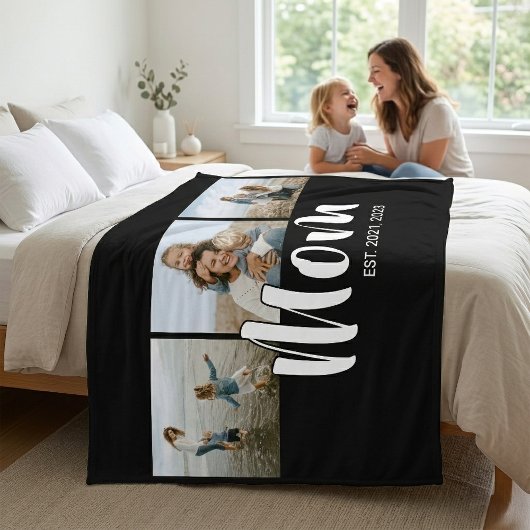 Mama hat elegantes Skript Schwarz 3 Foto Fleecedecke