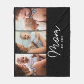 Mama hat elegantes Skript Schwarz 3 Foto Fleecedecke (Vorderseite)