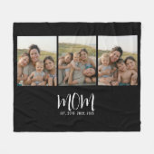 Mama hat elegantes Skript Schwarz 3 Foto Fleecedecke (Vorderseite (Horizontal))