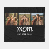Mama hat elegantes Skript Schwarz 3 Foto Fleecedecke (Vorderseite (Horizontal))