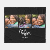 Mama hat elegantes Skript Schwarz 3 Foto Fleecedecke (Vorderseite (Horizontal))