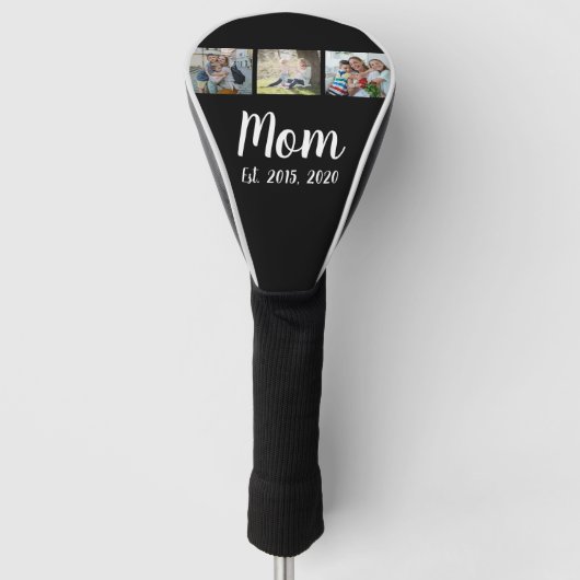 Mama hat elegantes Skript Schwarz 3 Foto Golf Headcover (Vorderseite)