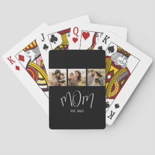 Mama hat elegantes Skript Schwarz 3 Foto Spielkarten