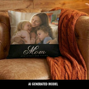 Mama hat elegantes Skriptfoto eingerichtet Kissen