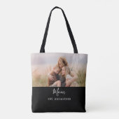 Mama hat elegantes Skriptfoto erstellt Tasche (Rückseite)