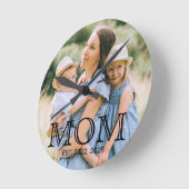 Mama hat Foto eingerichtet Runde Wanduhr (Winkel)