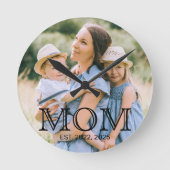 Mama hat Foto eingerichtet Runde Wanduhr (Vorderseite)