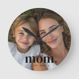 Mama hat Foto-Geschenk etabliert  Runde Wanduhr