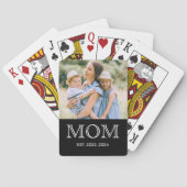 Mama hat Foto Schwarz eingerichtet Spielkarten (Rückseite)