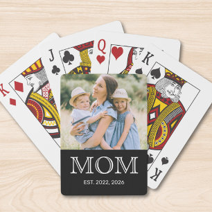 Mama hat Foto Schwarz eingerichtet Spielkarten