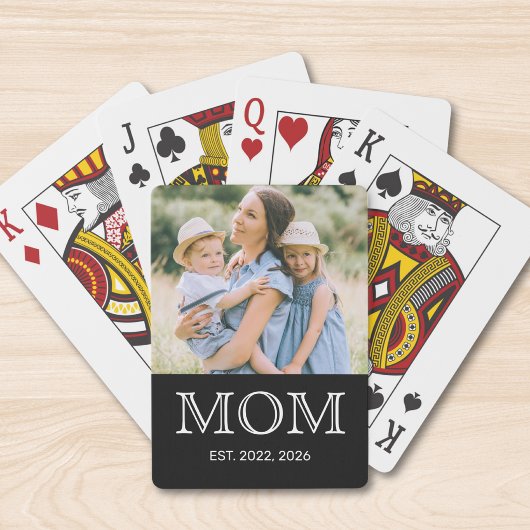Mama hat Foto Schwarz eingerichtet Spielkarten