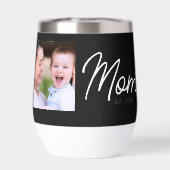 Mama hat Foto Schwarz Skript Minimal Elegant (Rückseite)