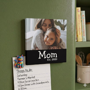 Mama hat gesagt Weiße Whimsical-Schrift Magnet