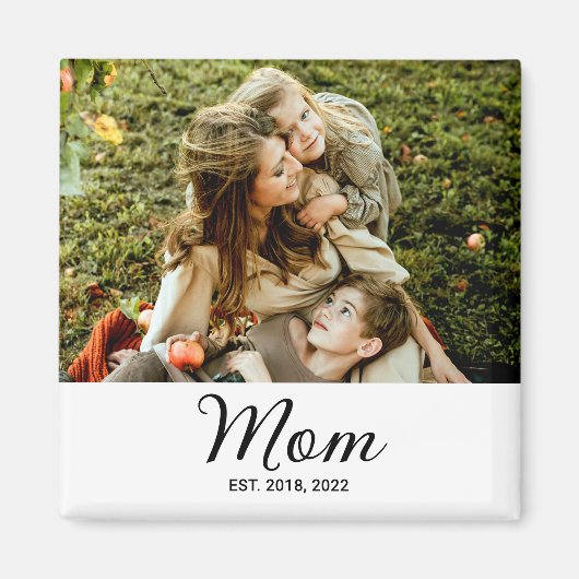 Mama hat Geschenk mit Foto eingerichtet Magnet (Vorne)